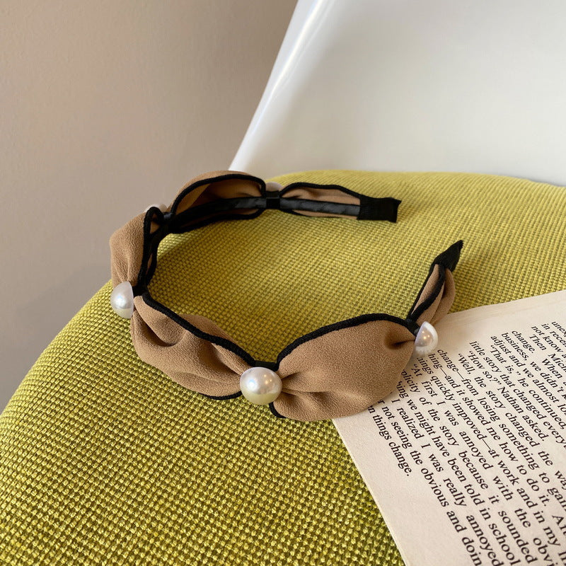 HAIRBAND ΜΕ ΠΕΡΛΕΣ ΜΠΕΖ
