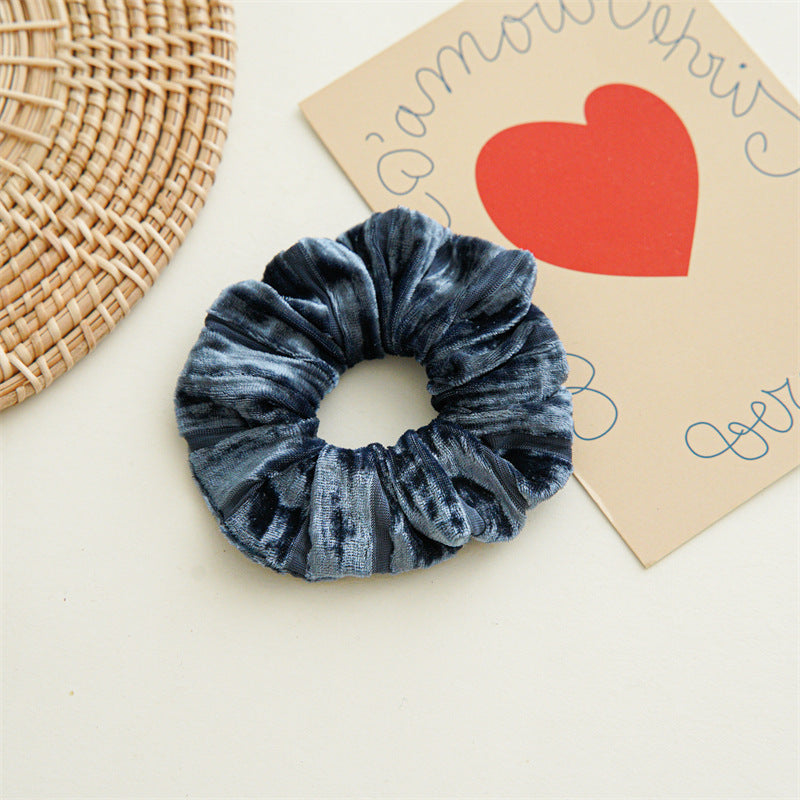 SCRUNCHIES VELVET WRINKLED ΜΠΛΕ