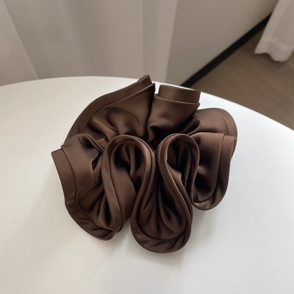 SCRUNCHIES XL ΜΕ ΡΑΦΗ ΚΑΦΕ ΣΚΟΥΡΟ